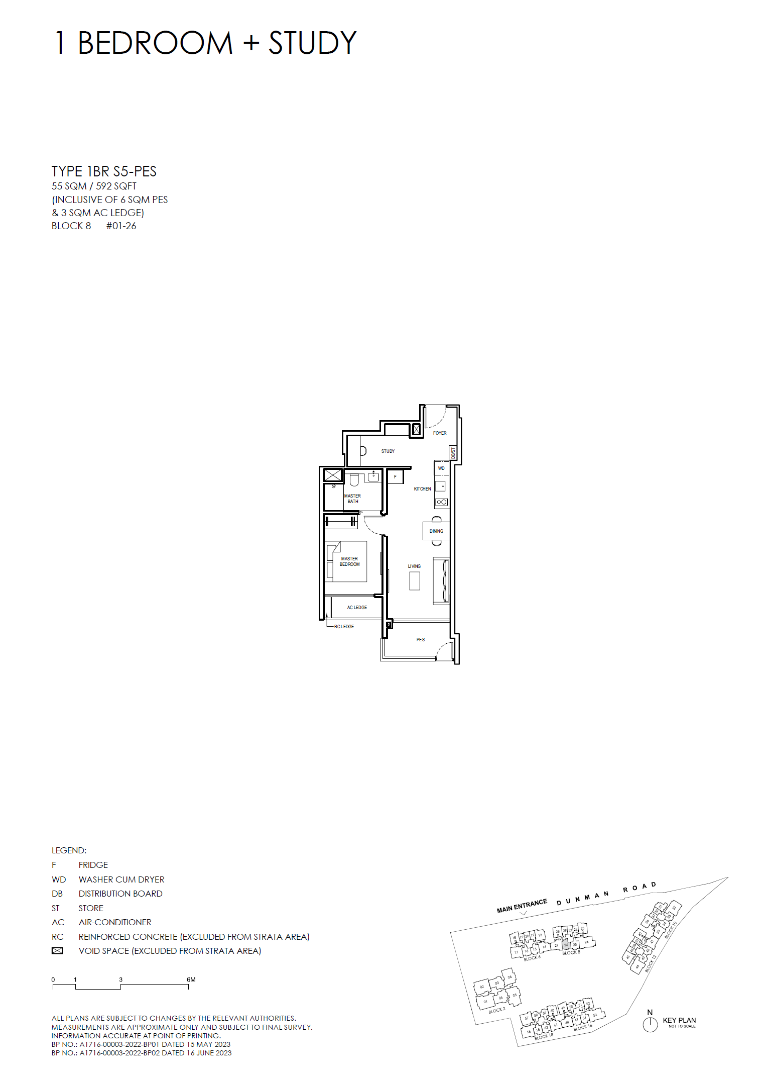 1BR S5-PES floor plan